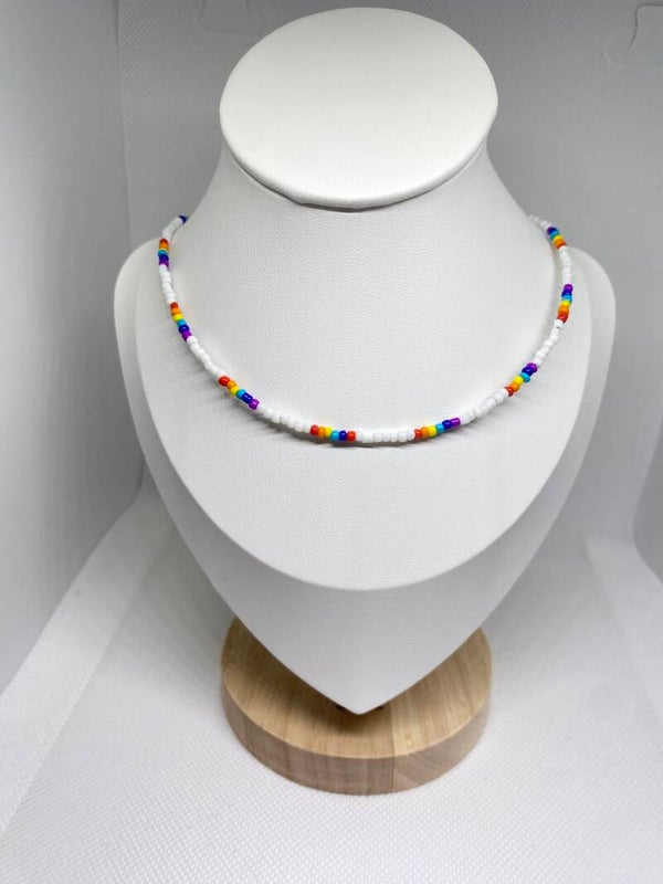 Ketting zilver sluitinkje - regenboog