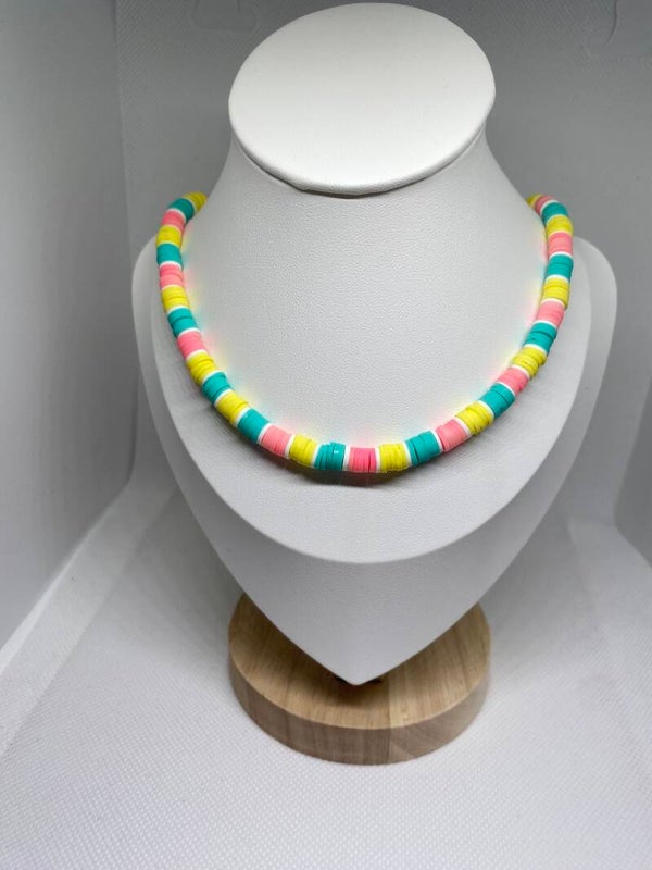 Ketting zilver sluitinkje - kleurrijk