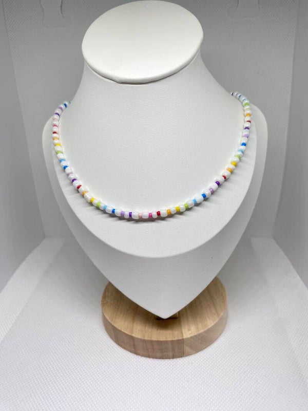 Ketting zilver sluitinkje - regenboog