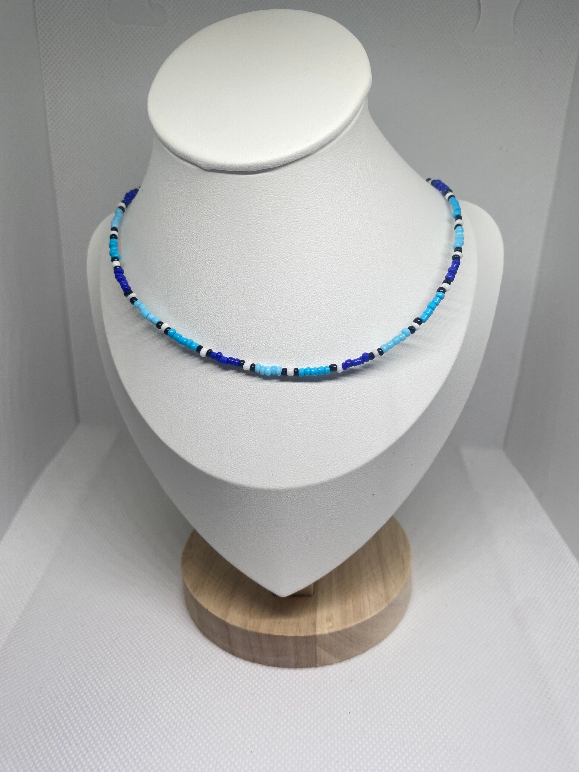 Ketting goud sluitinkje - blauw