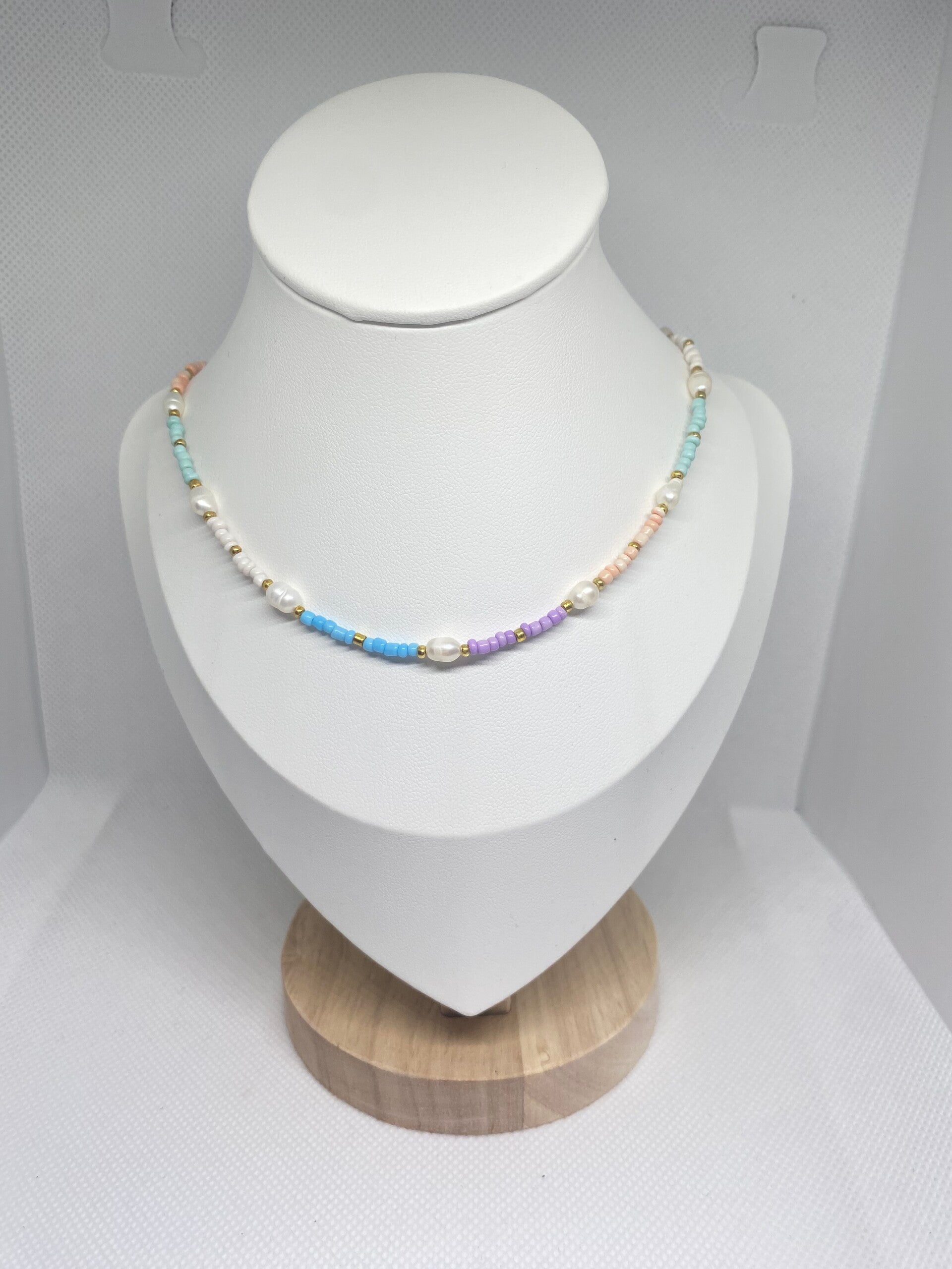 Ketting goud sluitinkje - meerkleurig