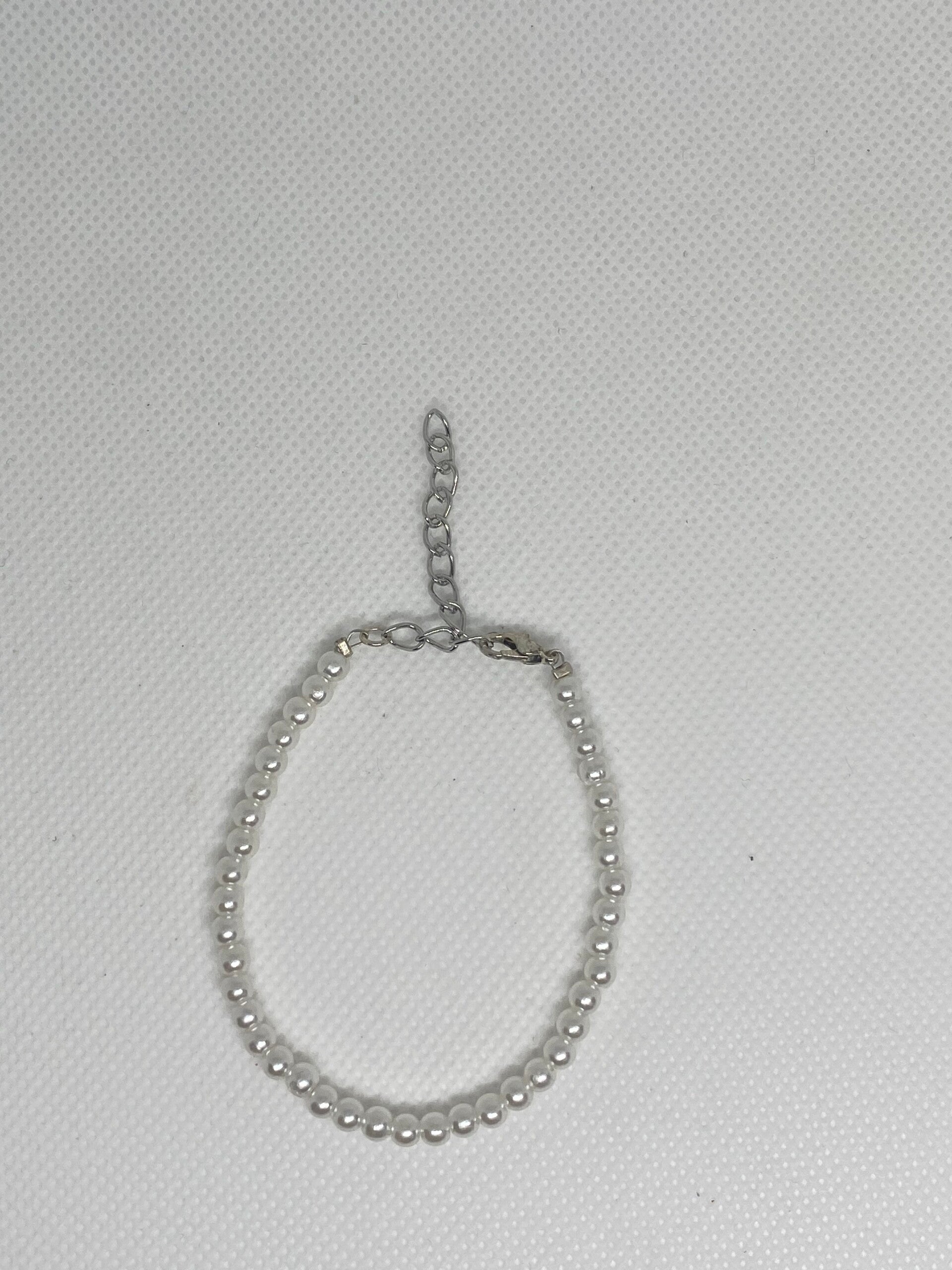 Armband zilver sluitinkje - parels