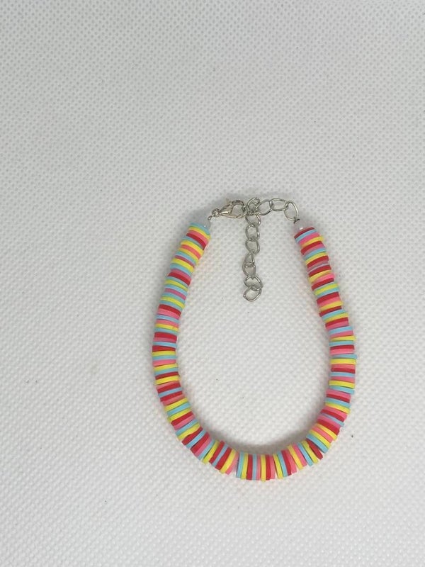 Armband zilver sluitinkje - meerkleurig