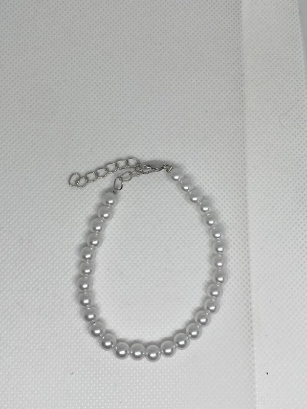 Armband zilver sluitinkje - parels 6mm