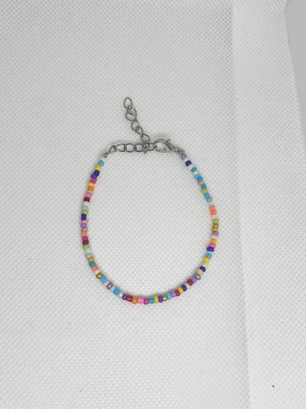 Armband zilver sluitinkje - veelkleurig