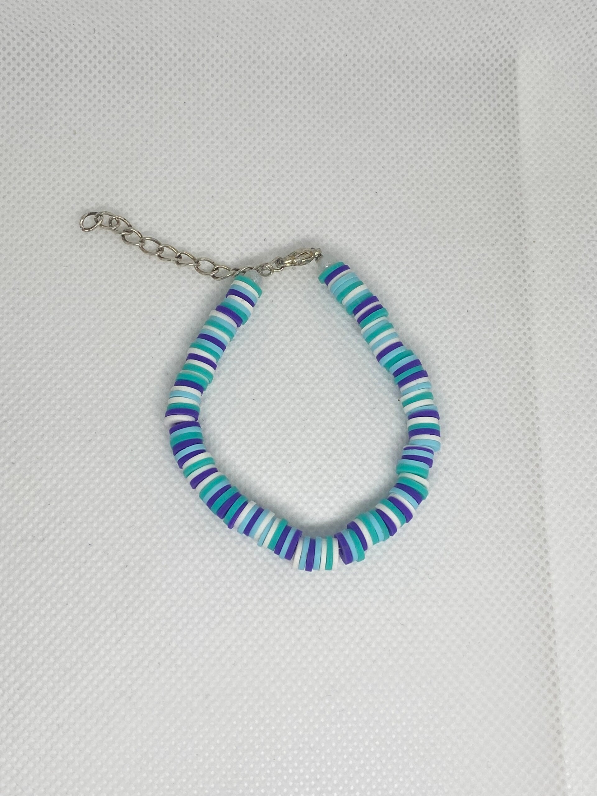 Armband zilver sluitinkje - Blauw / paars