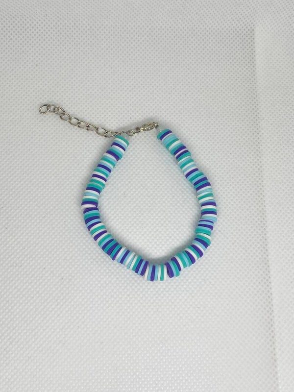 Armband zilver sluitinkje - Blauw / paars