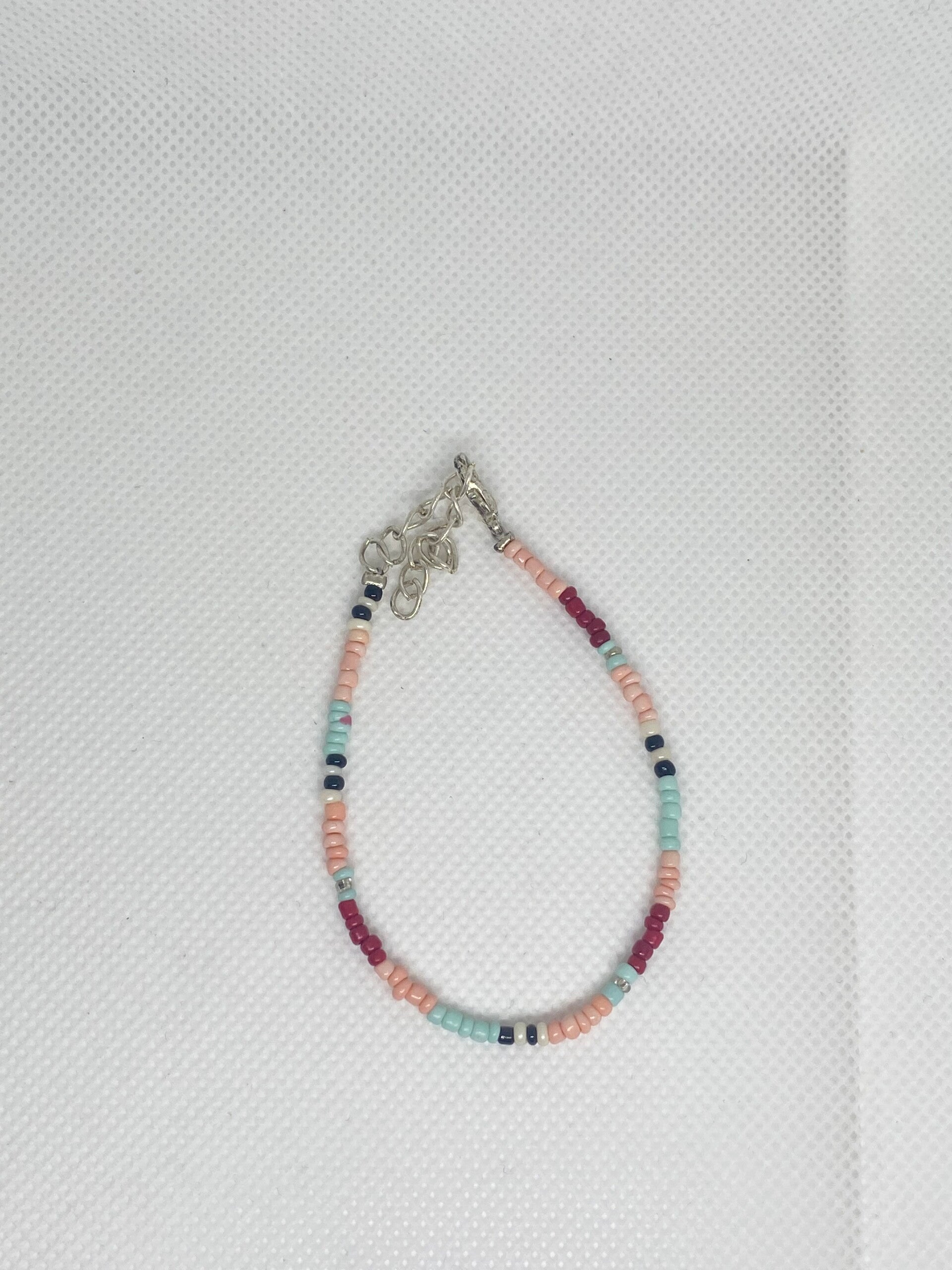 Armband zilver sluitinkje - meerkleurig