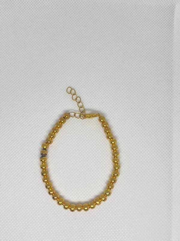 Armband goud sluitinkje - gouden kralen