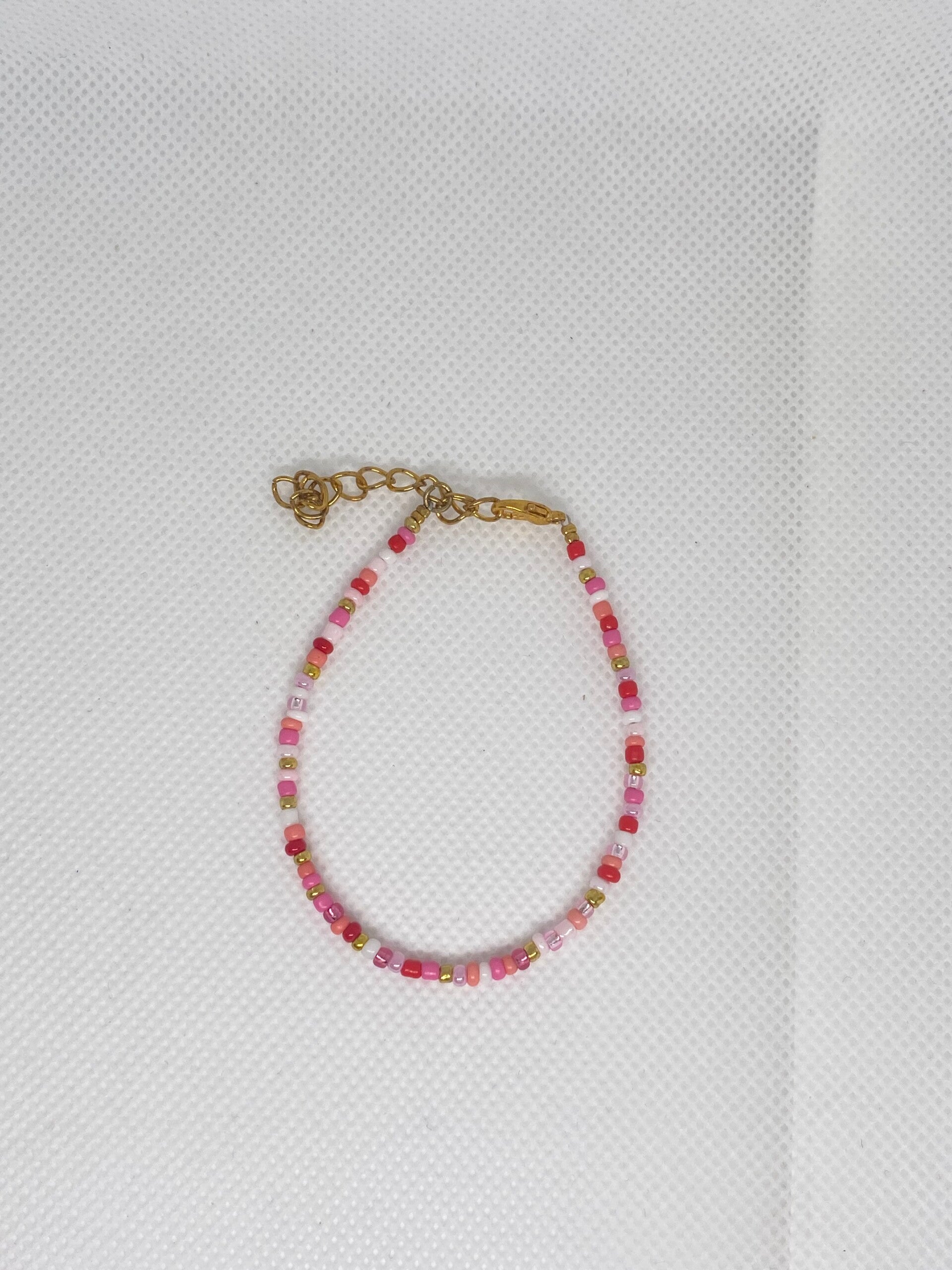Armband goud sluitinkje - Roze