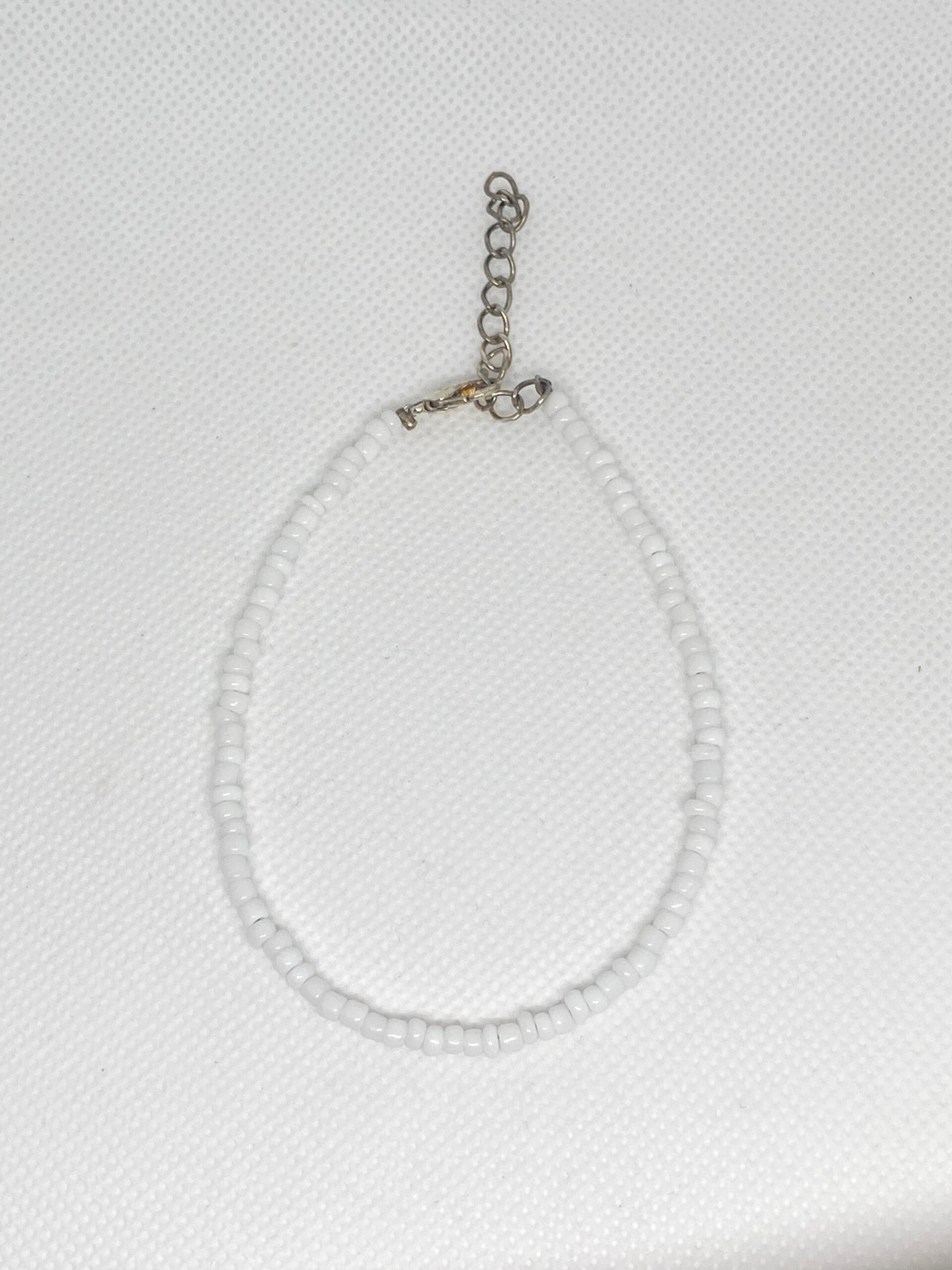 Enkelbandje zilver sluitinkje - wit