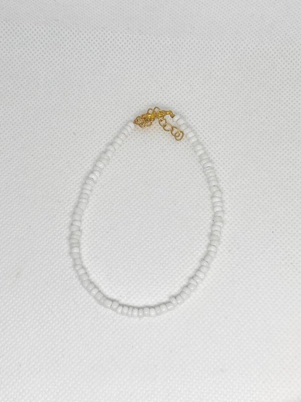 Enkelbandje goud sluitinkje - wit