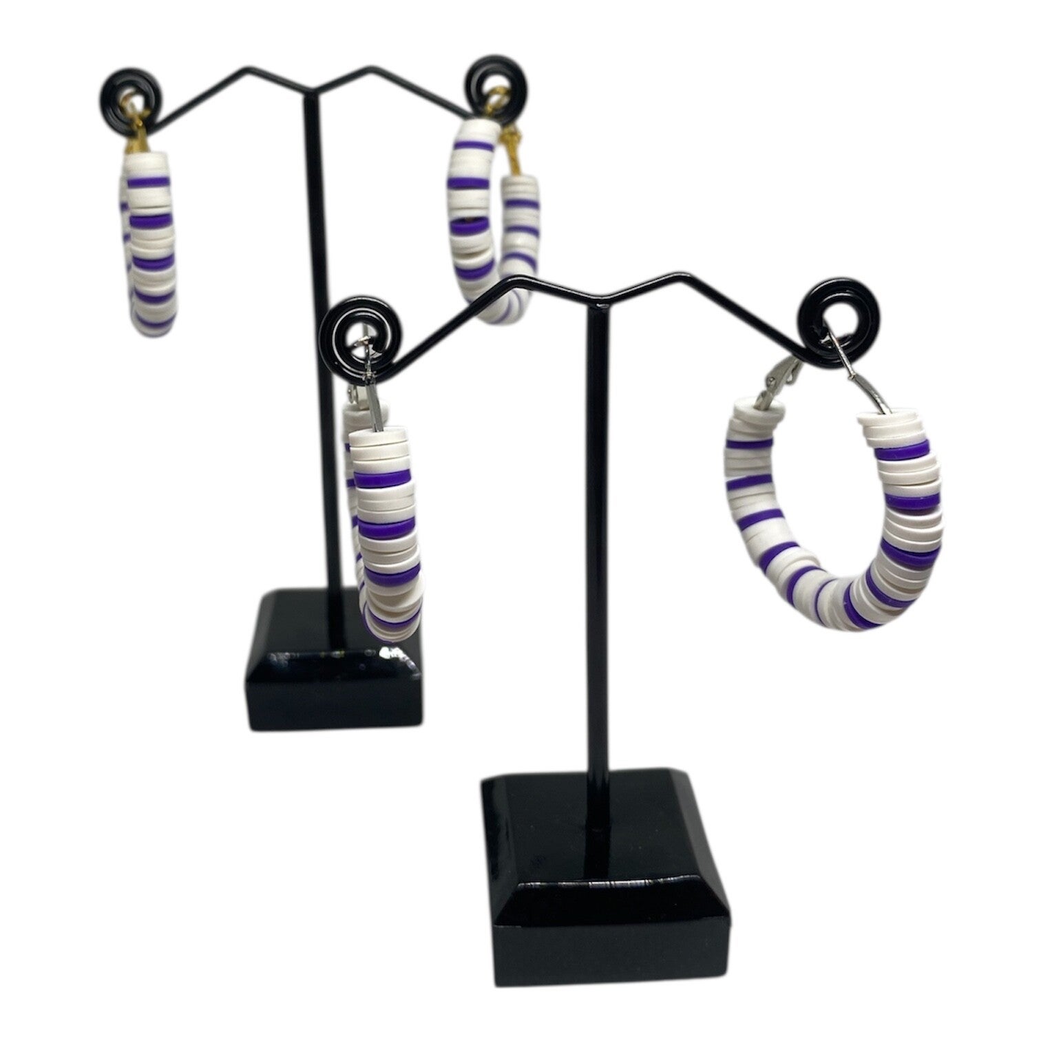 Madelief oorbellen - donkerpaars