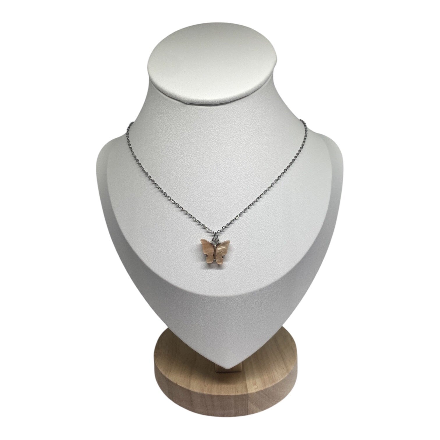 Vlinder ketting - beige