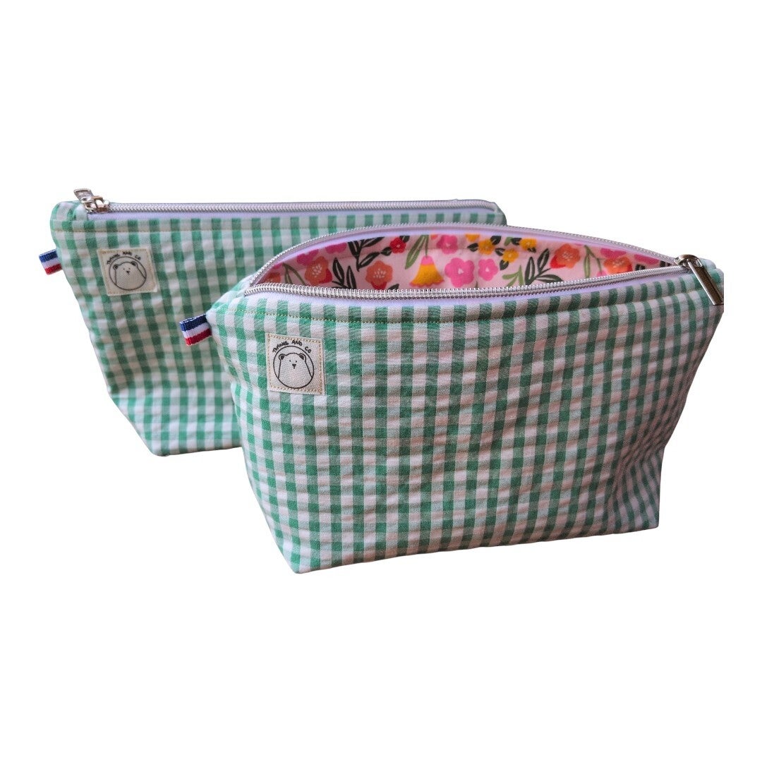 Trousse vichy vert/blanc