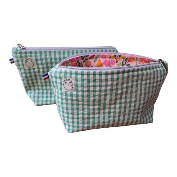Trousse vichy vert/blanc