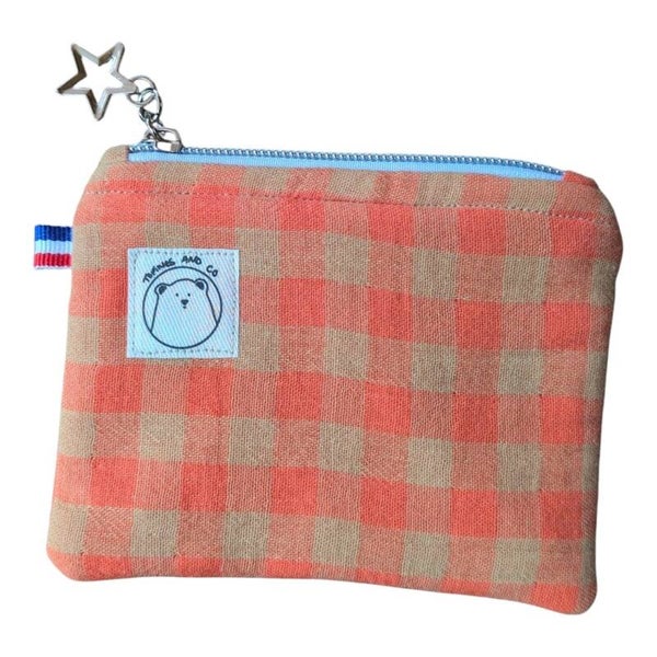 Petite pochette vichy mandarine