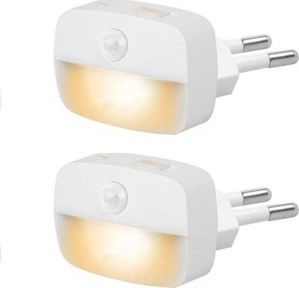 Nachtlampjes met bewegingssensor Plug-in -Dimbaar - LED- Stroom 2x
