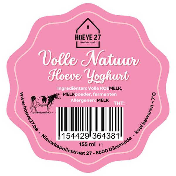 Hoeve yoghurt natuur 155 ml
