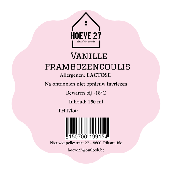 Coupe vanille - frambozencoulis