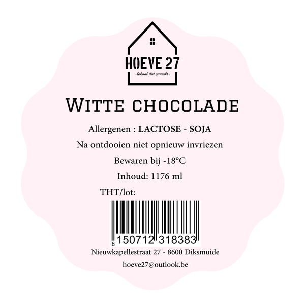 Witte chocolade roomijs