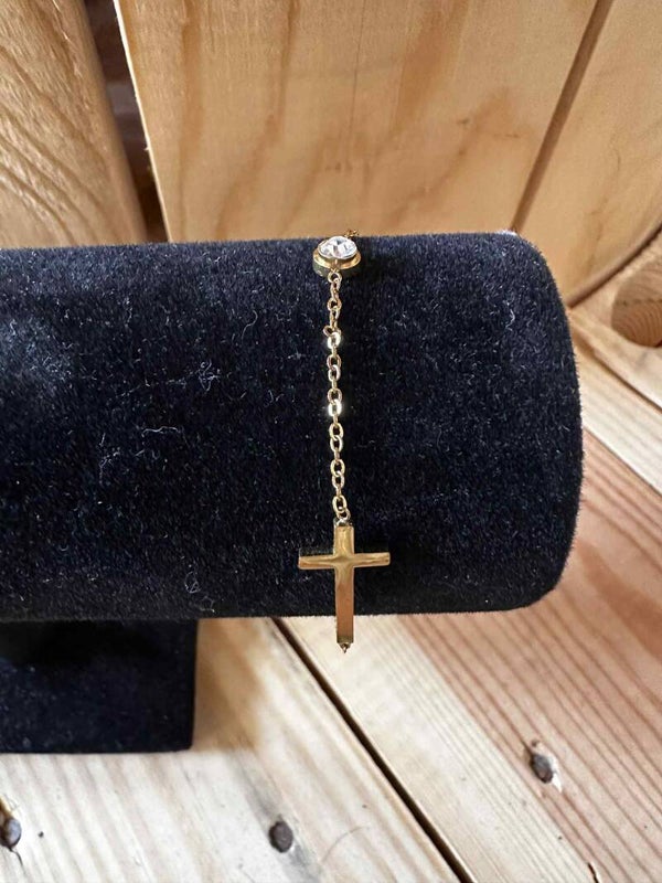 Bracelet croix et strass