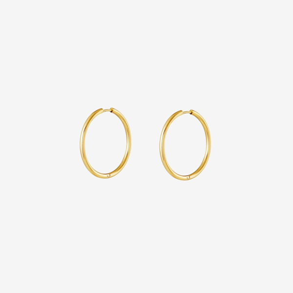 Puck earrings small gold