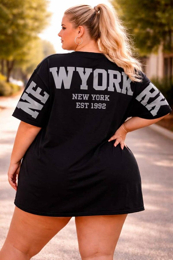 New York Casual Tee Dress (D-Blauw)