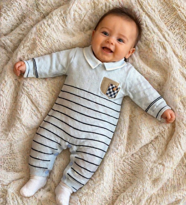Striped Comfort Blue Onesie