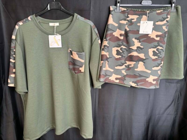 Camo setje met broek/rok
