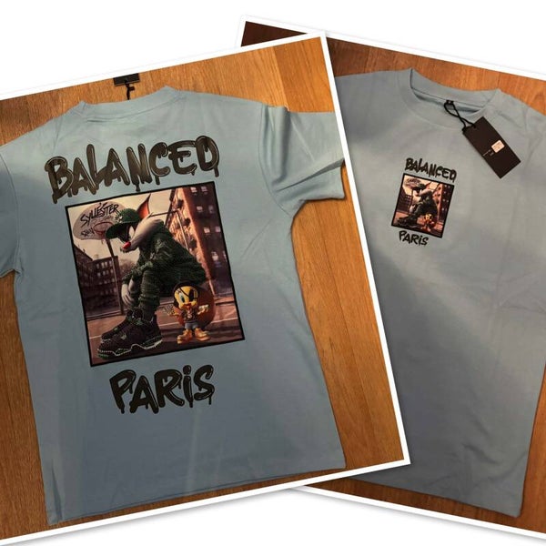 Balanced Tweety & Sylverster T-shirt (blauw)