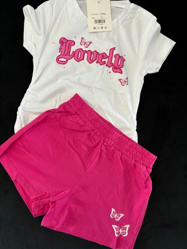 Lovely setje (wit-roze)