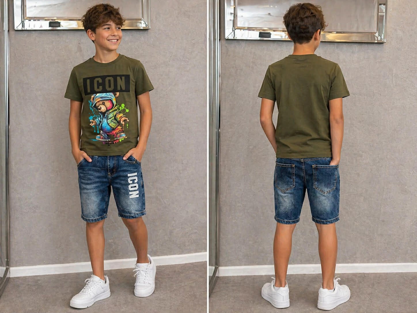 Icon Kids Set – T-shirt & Denim Short