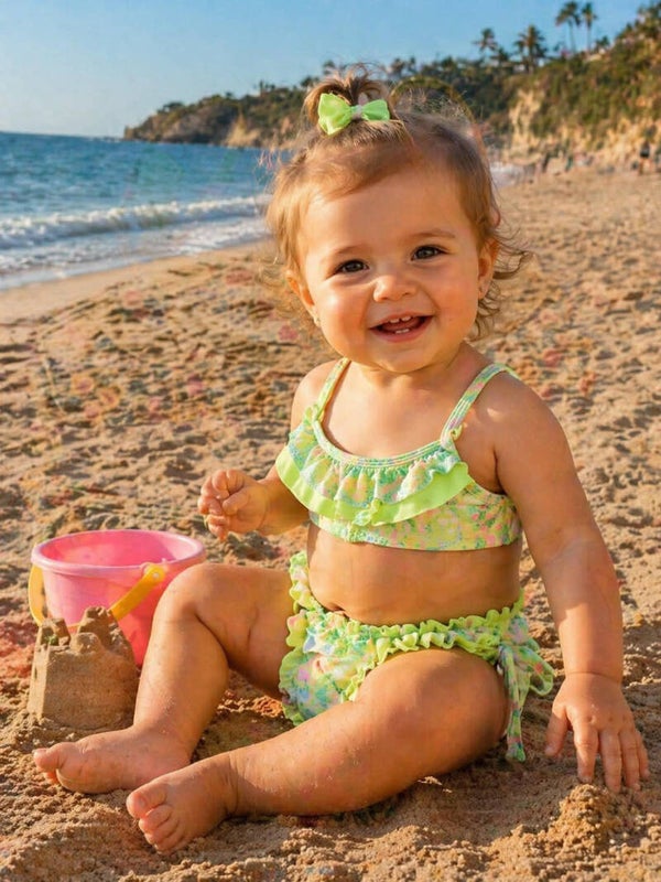 Neon Ruffle Bikini
