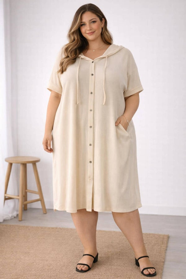 Soft Sand Hoodie Dress