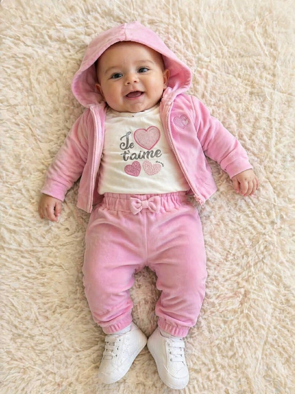 Je T’aime Baby Cozy Set (D-roze)