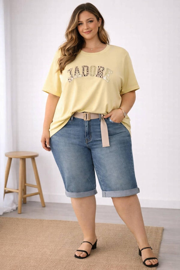 Classic Denim Bermuda met Riem