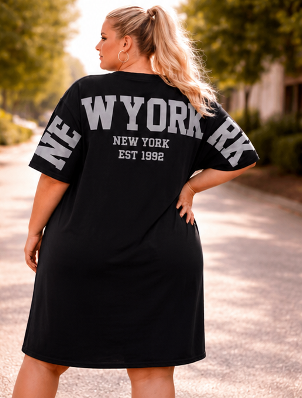 New York Casual Tee Dress (D-Blauw)