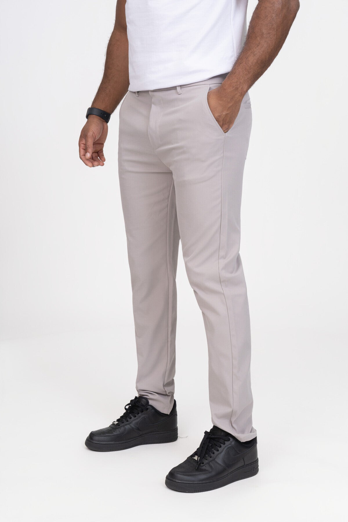 Beige Slim Fit Chino Broek