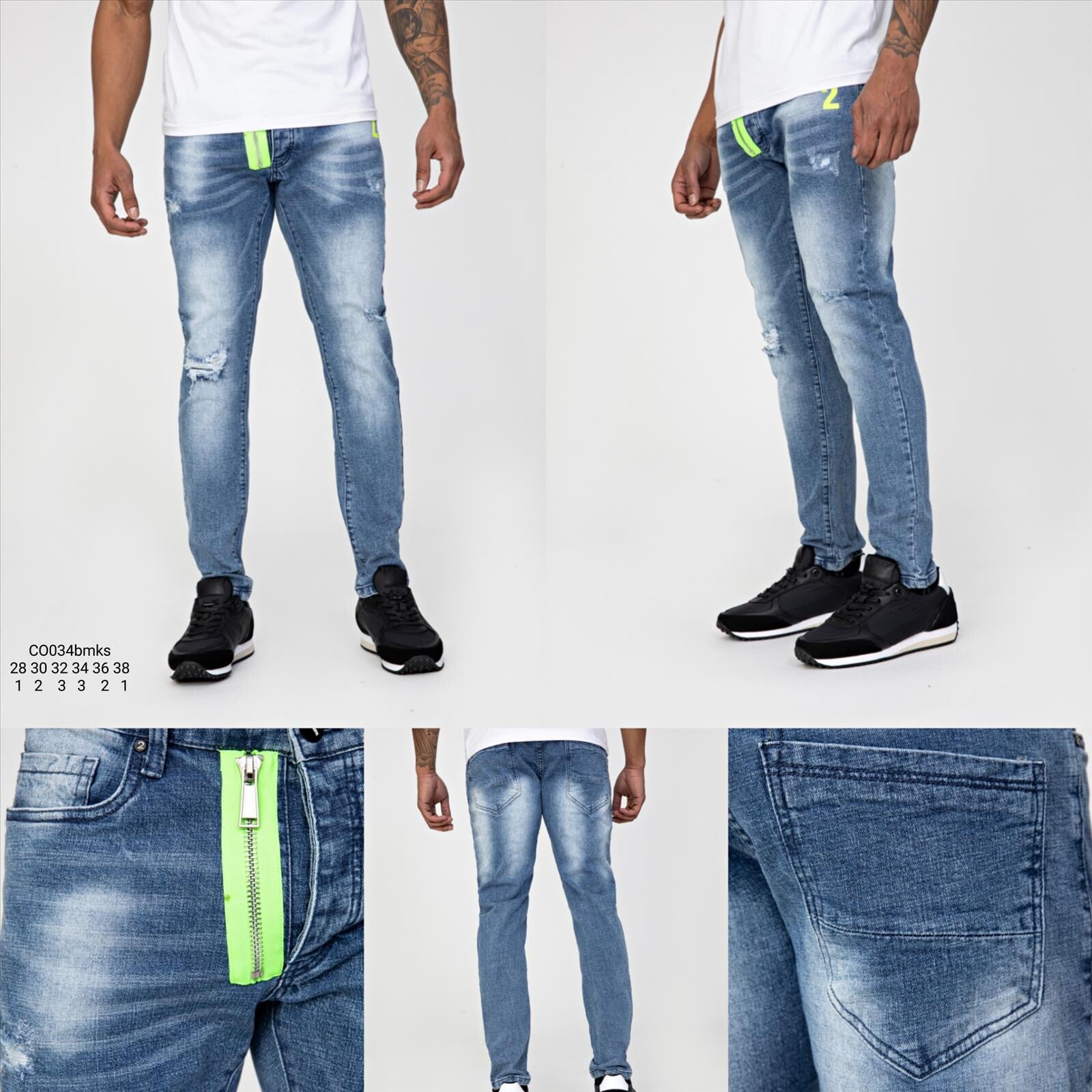 ICON Jeans met Neon Detail