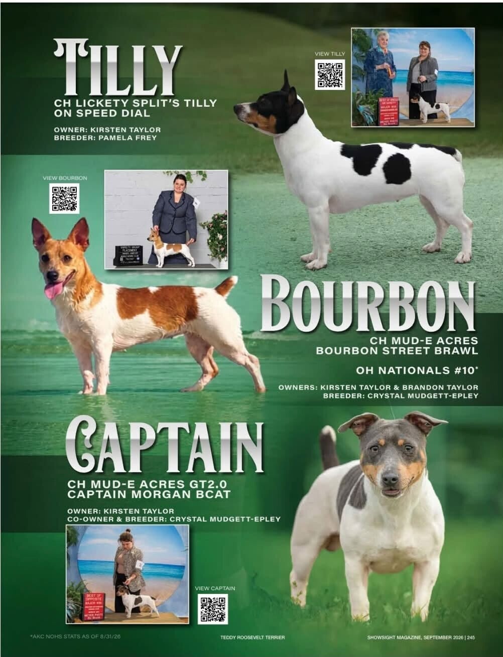 SHOWSIGHT feature with Tilly, Bourbon, and Captain