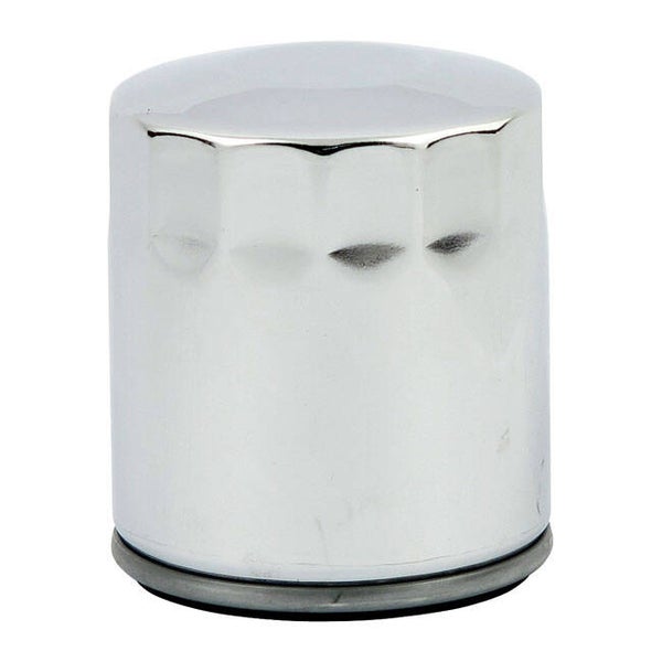 OIL FILTER MCS, SPIN-ON . CHROME.  1999 Softail; 99-17 Twin Cam; 17-20 M8 (NU)  mcs nr 508147