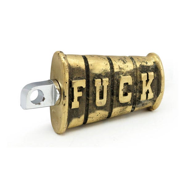 KICKSTART PEDAL  'FUCK'. CAST BRASS mcs nr 574575