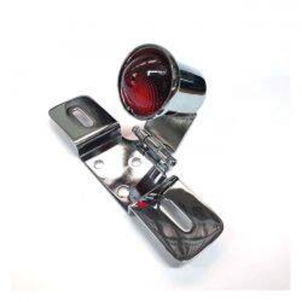 OLD SCHOOL LED TAILLIGHT, TYPE 6. CHROME. RED LENS. mcs 578100
