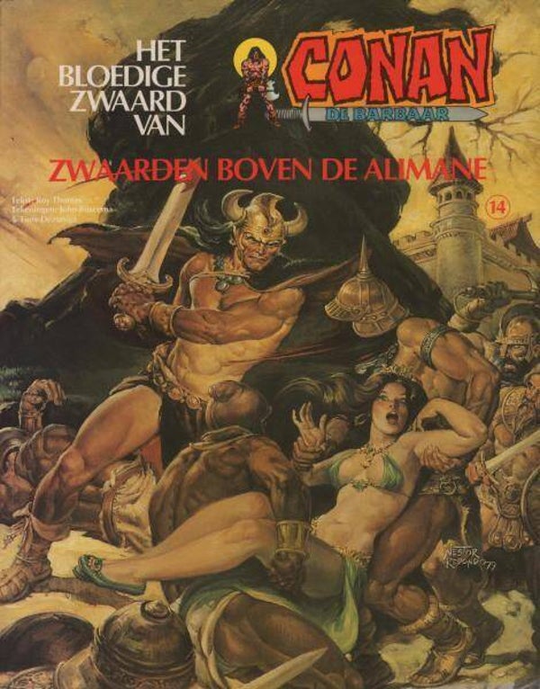 Conan de Barbaar, Het Bloedige Zwaard van, 14 - Zwaarden boven de Alimane (1982) 1e druk SC