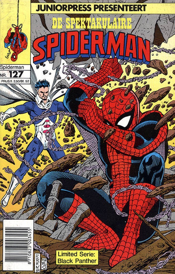 Spiderman 127, De Spectaculaire - Zwaar weer (met het begin van acts of vengeance) + Black Panther (1990 - Juniorpress)