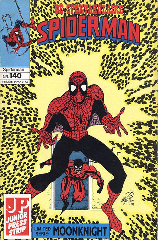 Spiderman 140, De Spectaculaire - Krachteloos + Moonknight (1991 - Juniorpress)