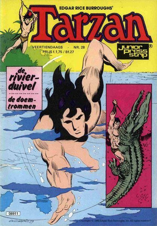 Tarzan 28 - De rivierduivel + De doemtrommen (1980 - JuniorPress)