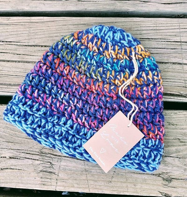 Blue Crochet Beanie