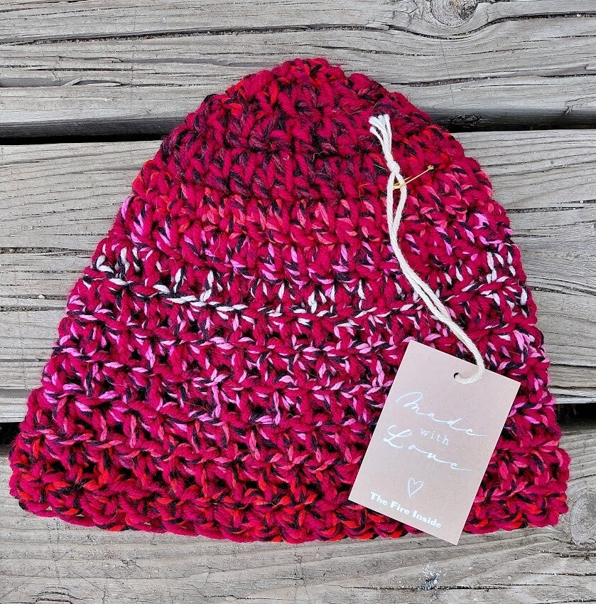 Red Crochet Beanie